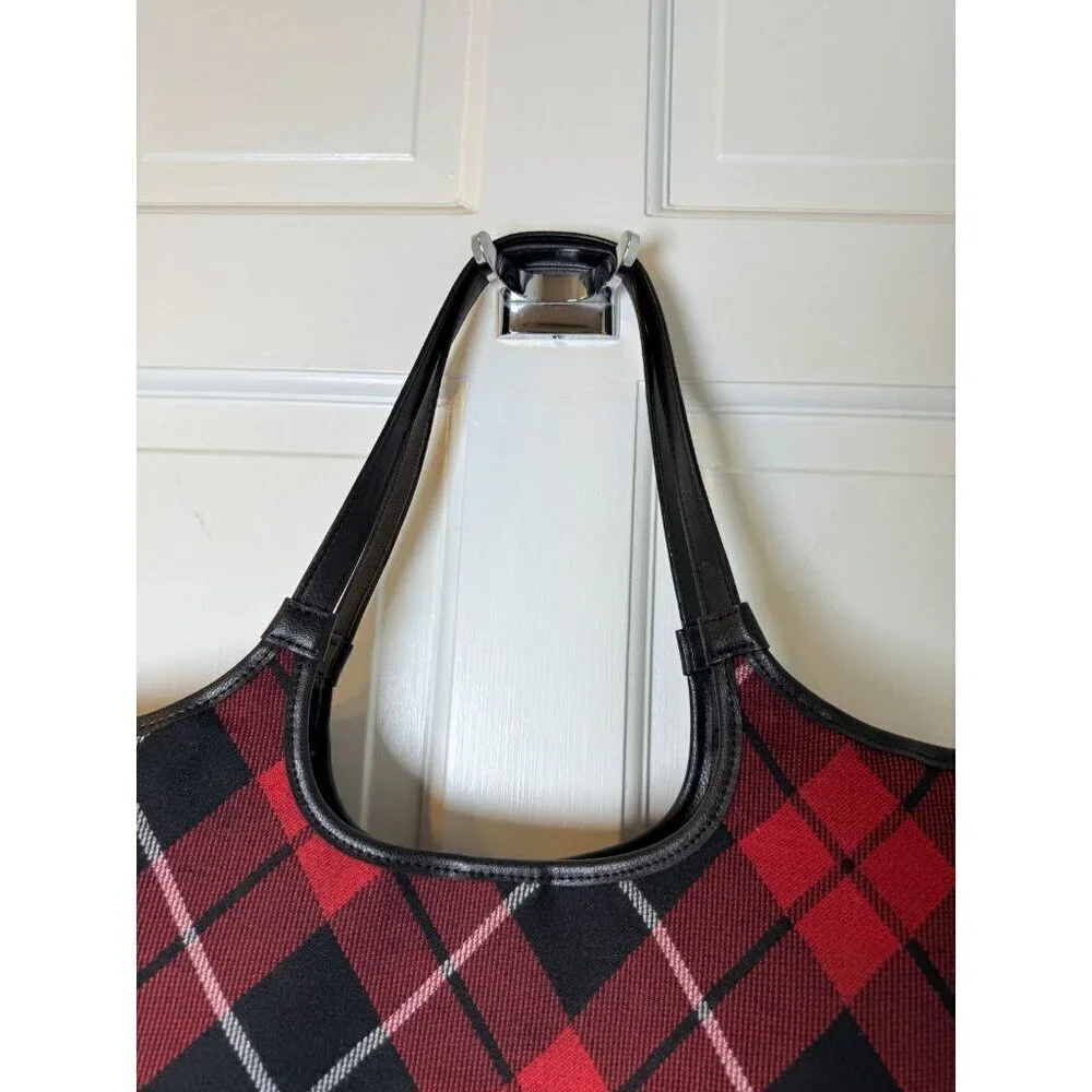 Victoria’s Secret Red & Black Tartan Plaid Tote Bag - Retired EUC
